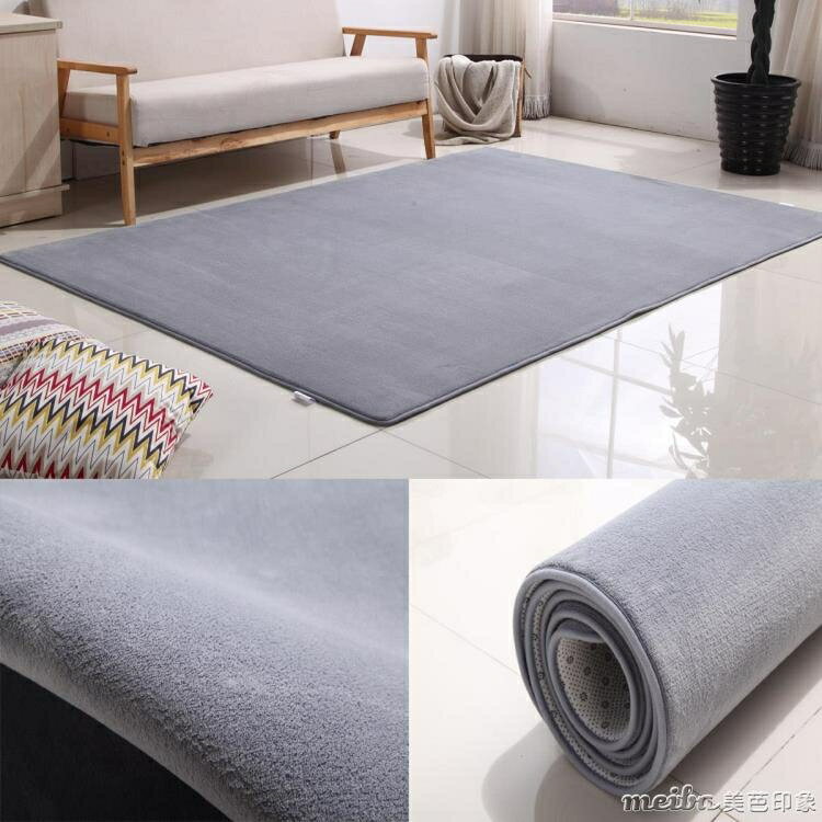 80*160地毯客廳珊瑚絨簡約現代沙發茶幾毯北歐家用床邊可愛滿鋪臥室地毯