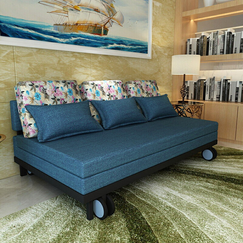 壹棵檸檬多功能可折疊沙發床1.8小戶型單人雙人布藝兩用折疊床1.5