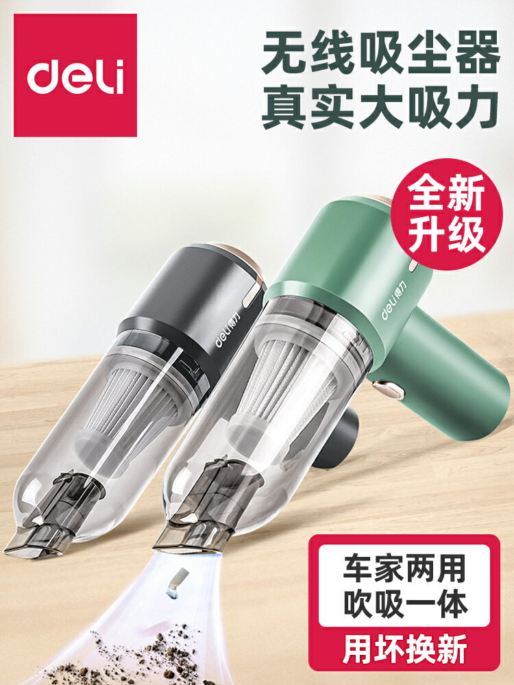 得力手持車載吸塵器大吸力汽車內專用超強無線隨手吸家用小型手持