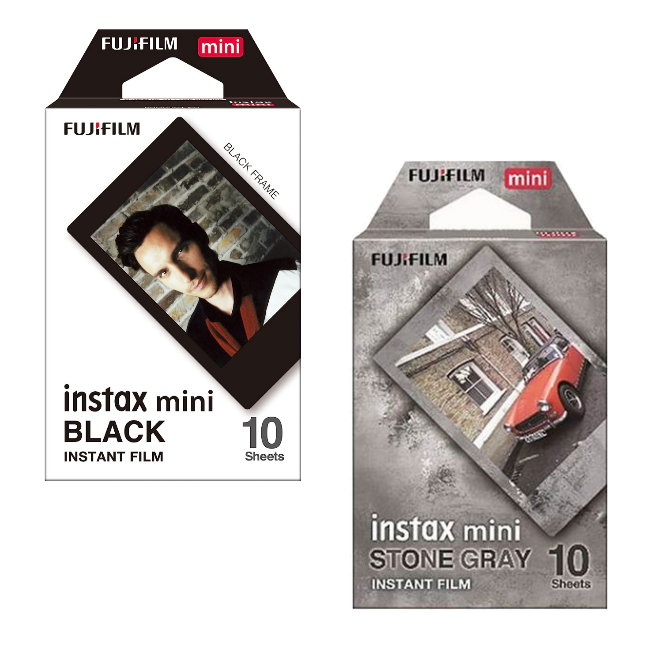 【中壢NOVA-水世界】FUJIFILM INSTAX mini 拍立得【灰邊 黑邊 底片】水泥灰 岩石灰 黑色邊框