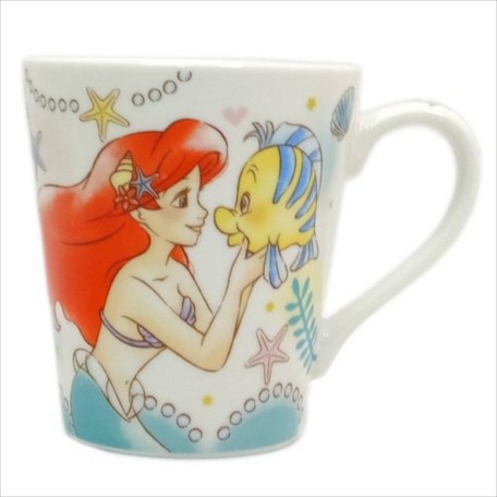 大賀屋 小美人魚 馬克杯 水杯 茶杯 咖啡杯 陶瓷杯 迪士尼 愛麗兒 公主 美人魚 日貨 正版 J00013738