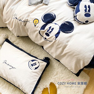 「COZY HOME家居館」送抱枕 單人/雙人床包 卡通雙面牛奶絨保暖床包四件組 加厚兒童米奇珊瑚絨被套 床單 枕頭套