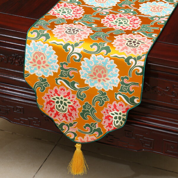 中式古典織錦新款簡約現代歐式桌旗新古典桌布茶幾布床尾巾