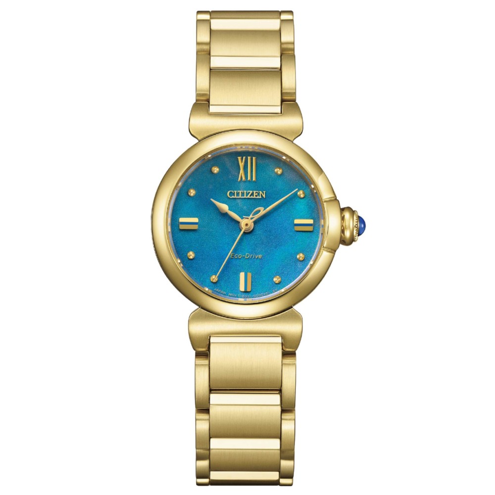 CITIZEN 星辰 L系列 EM1133-85L Aqua限定款 光動能女錶 金框 湖水藍 26mm｜樂天全館特惠中★指定刷卡回饋10%