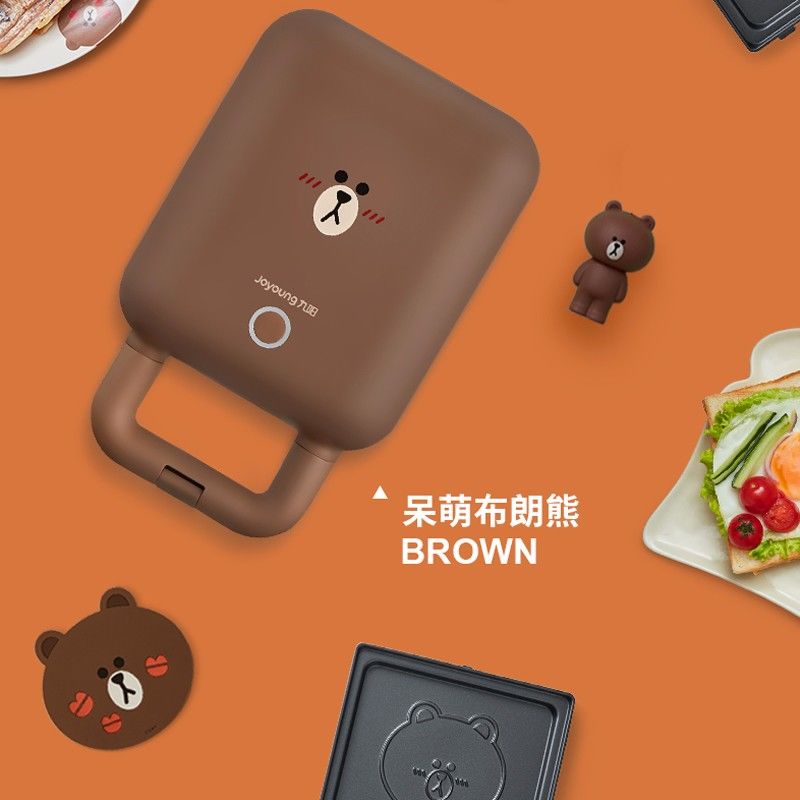 可打統編 九陽布朗熊三明治早餐機輕食機華夫餅機家用多功能吐司壓烤機line 6