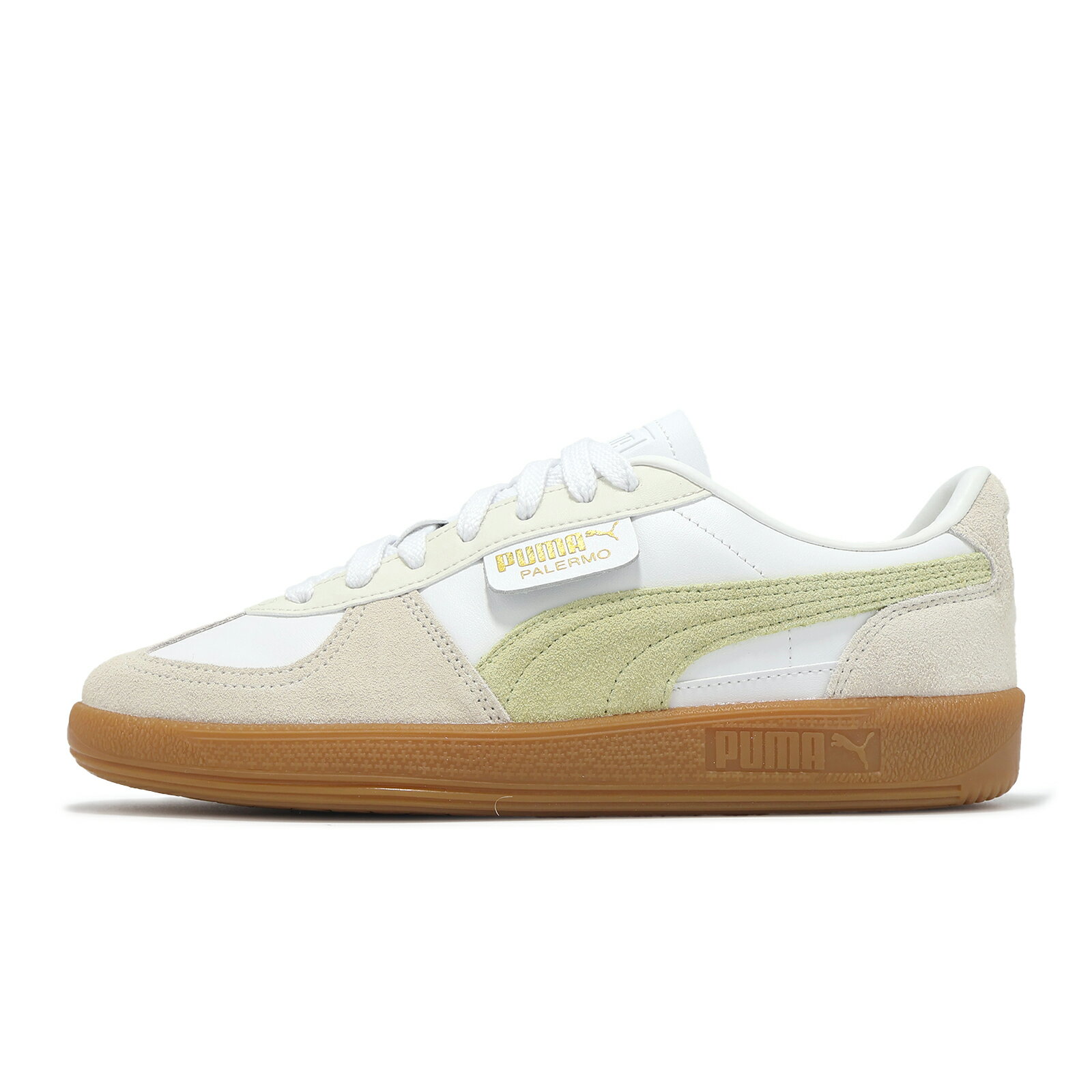 Puma 休閒鞋 Palermo Lth 男鞋 女鞋 白 綠 麂皮 膠底 復古 德訓鞋 