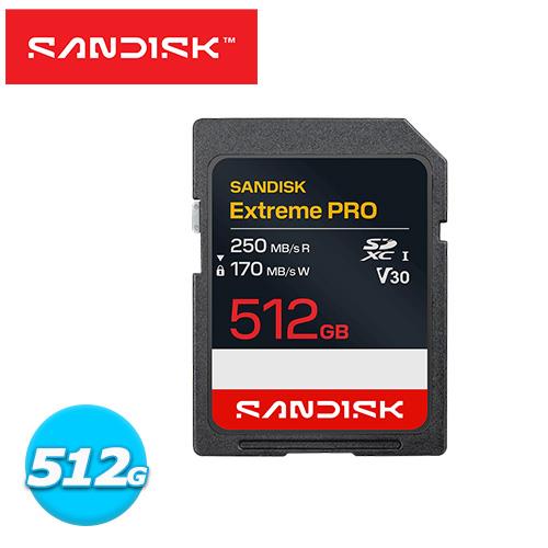 SANDISK Extreme PRO SD UHS-I 512GB 記憶卡