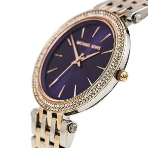 『Marc Jacobs旗艦店』Michael Kors 神秘紫時尚光燦耀眼晶鑽雙色錶帶都會腕錶