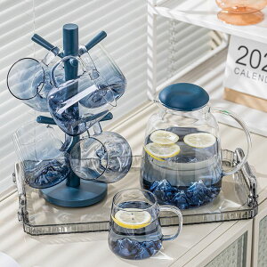 水具套裝 輕奢水杯水具套裝玻璃家用家庭現代喝水杯子客廳待客杯具水壺簡約