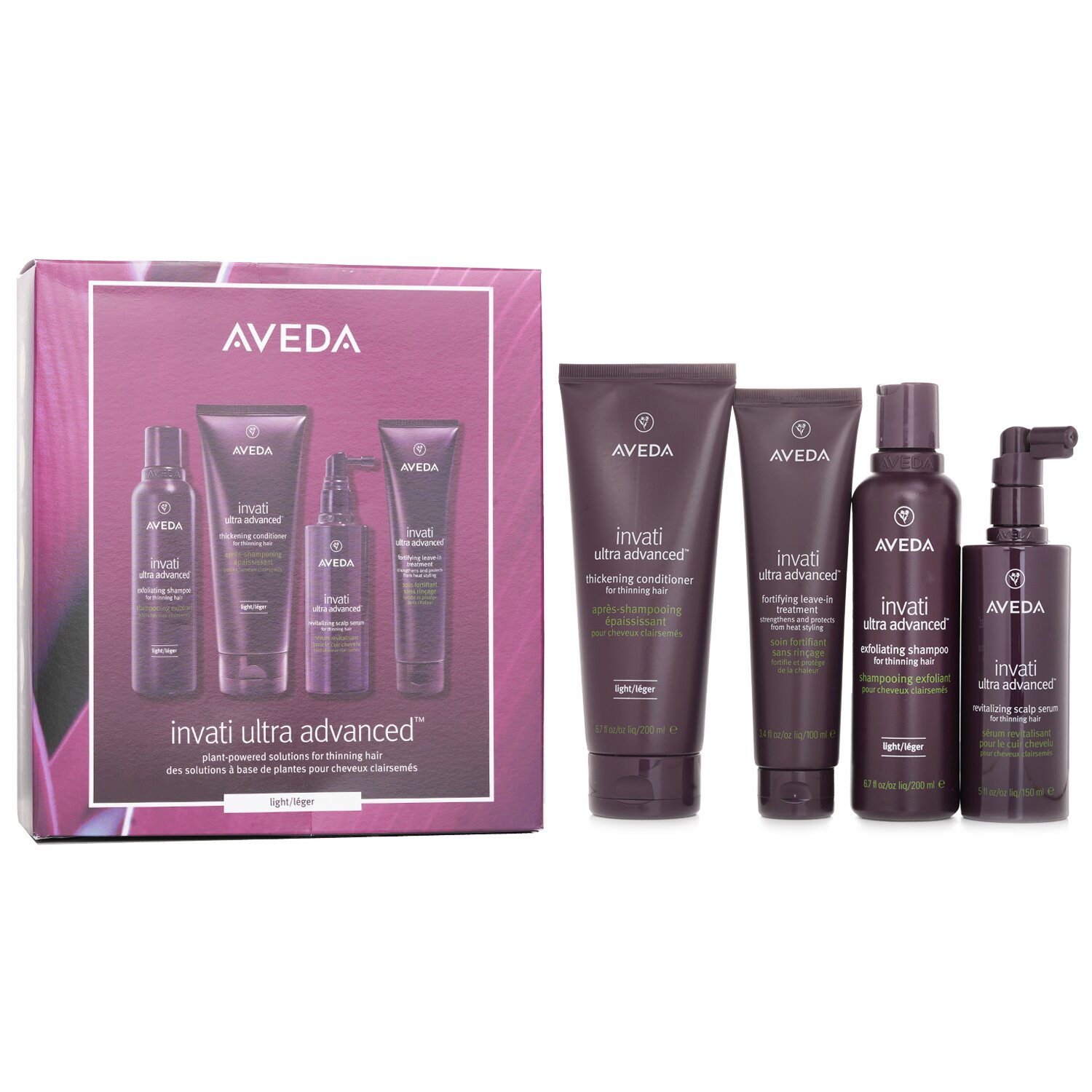 艾凡達 Aveda - 豐盈強韌洗護防脫髮(輕盈)套裝:輕盈洗髮露 200毫升+輕盈護髮素 200毫升+輕盈護髮素 200毫升+精華 150毫升+免洗水護髮膏 100毫升