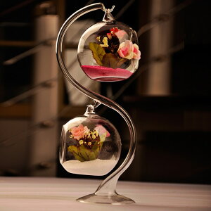 創意歐式懸掛透明玻璃花瓶擺件水培花器多肉苔蘚瓶微景觀美式仿真