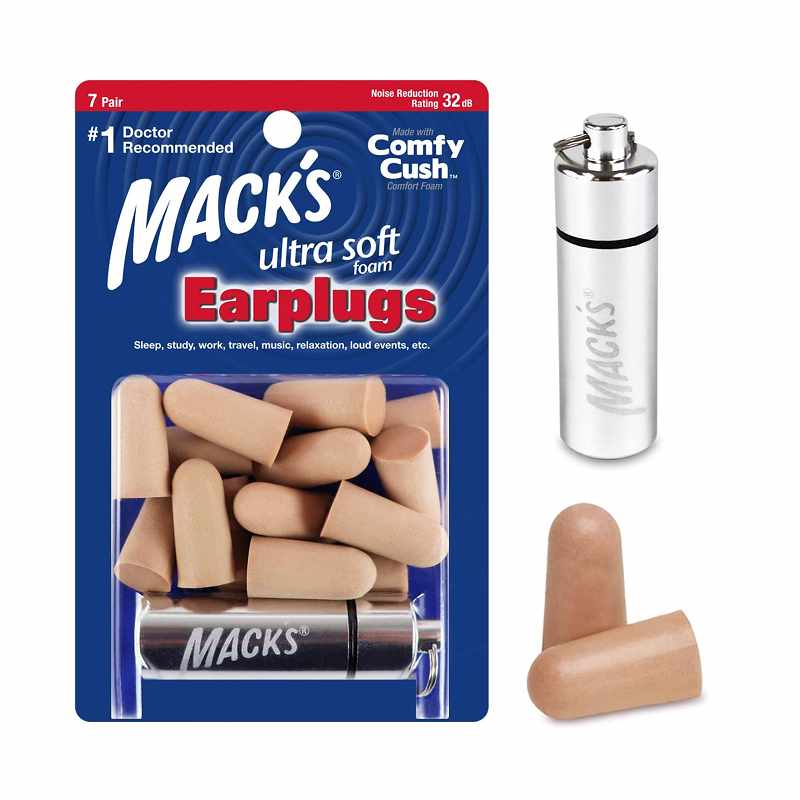 Mack's 膚色超軟耳塞降32分貝7對/內附金屬盒/鑰駛圈收納盒 [2美國直購]