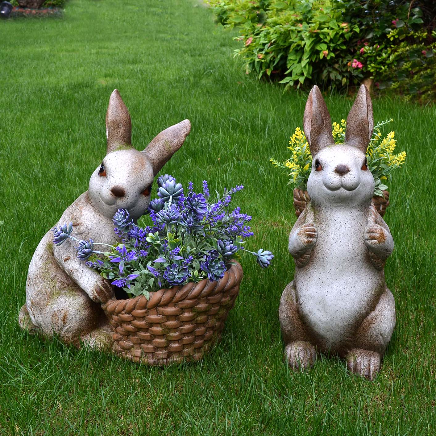 戶外兔子動物花盆別墅花園庭院布置園林景觀創意美式陽臺裝飾擺件