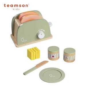 Teamson Kids 小廚師法蘭克福木製玩具烤麵包機組-綠色-11件組★衛立兒生活館★