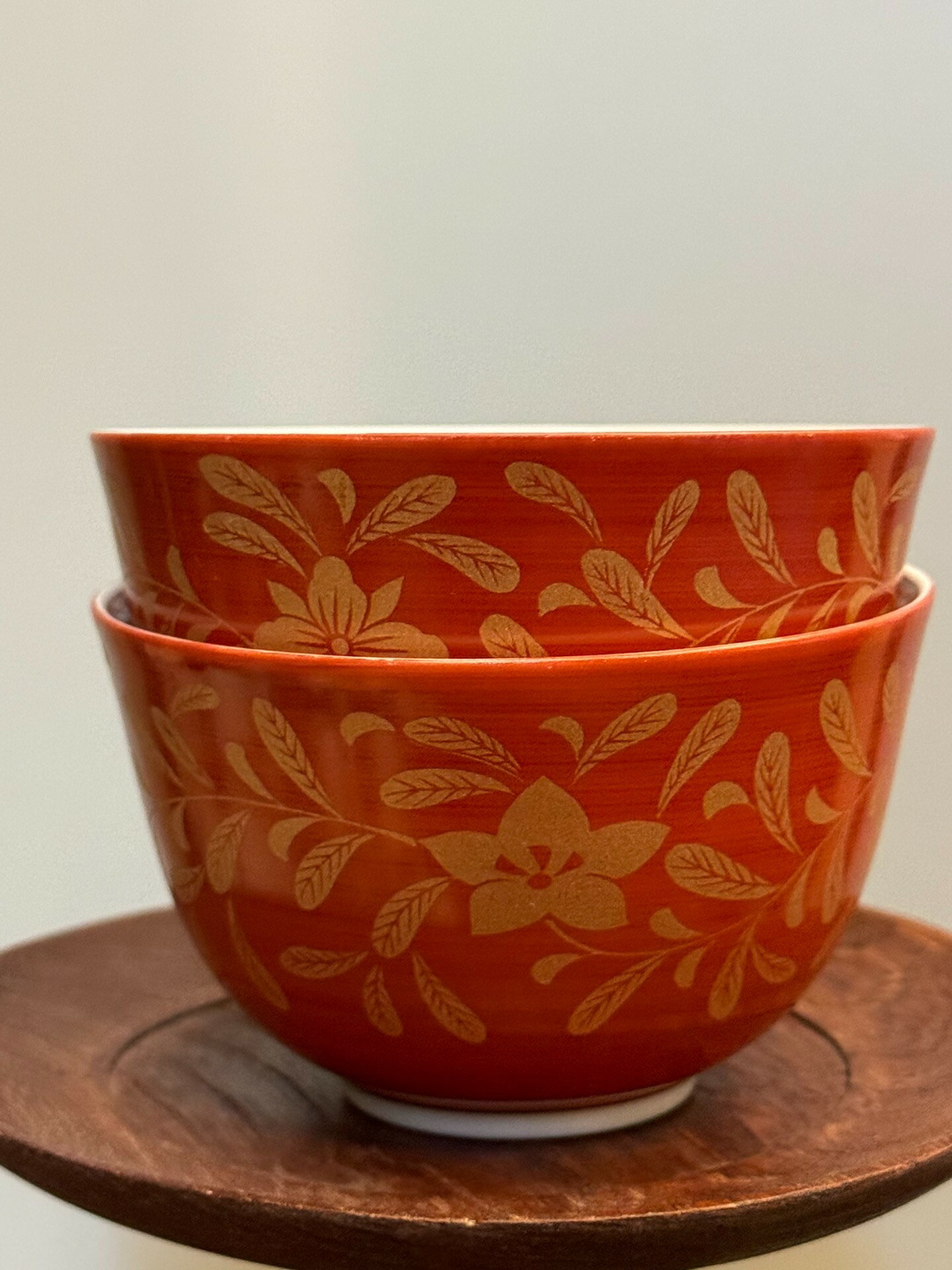 平安橘吉 金紅彩 赤繪描金五客茶杯，日本回流瓷器。單只25