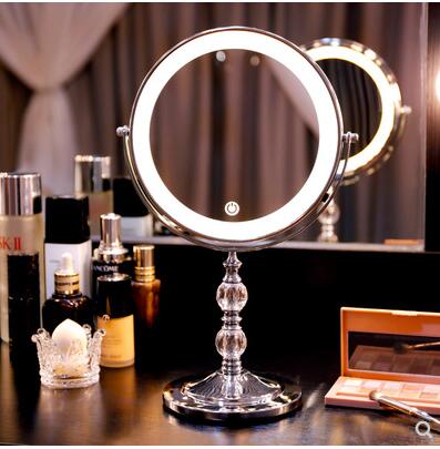 led化妝鏡台式桌面補光梳妝台帶燈鏡子櫃台智慧美妝鏡家用梳妝鏡