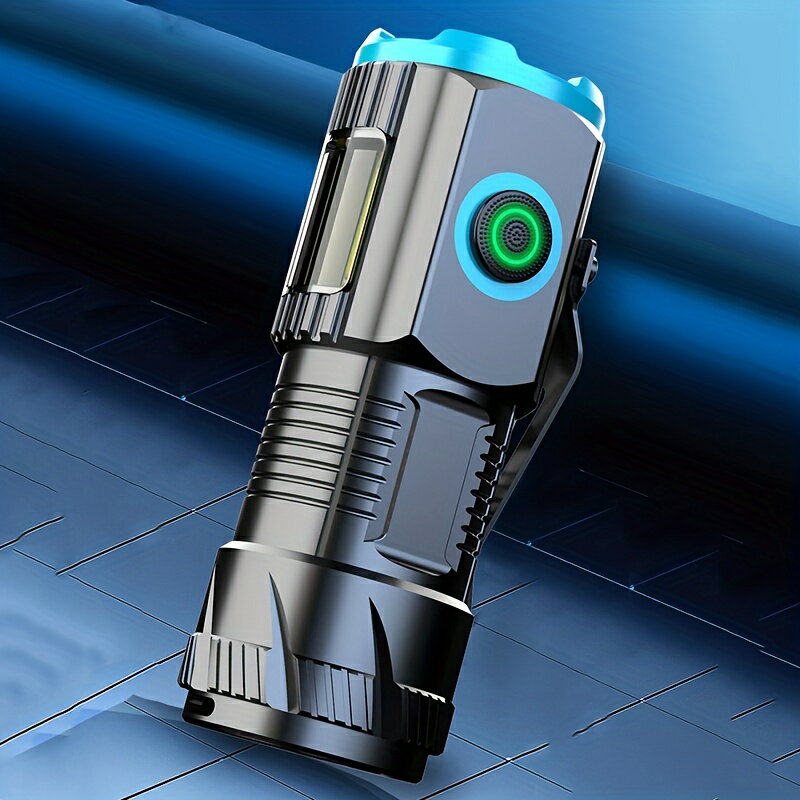 高亮度迷你手電筒,type-c USB 可充電便攜式強光手電筒,帶 18350 鋰電池