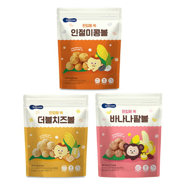 【任2件299】韓國 BEBECOOK 寶膳 嬰幼兒玉米球(原味/雙倍起司/香蕉紅豆)