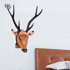 泰國實木質麋鹿頭壁掛會所走廊過道墻上裝飾品客廳臥室藝術動物畫