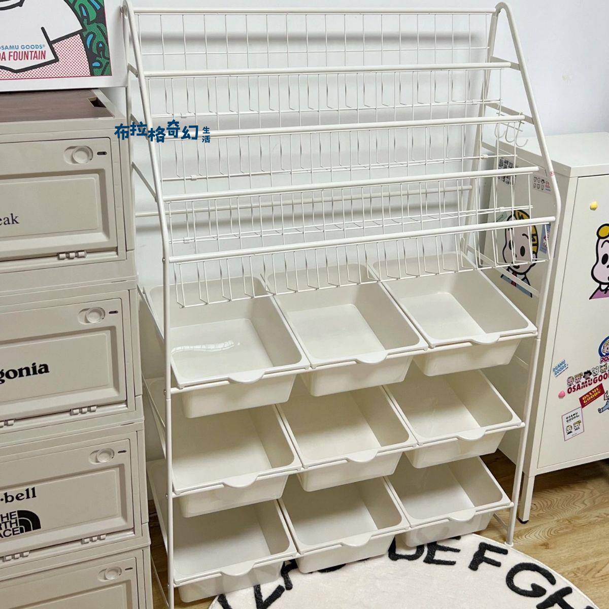 書架 繪本架 玩具收納架寶寶 書櫃 家用落地文具整理收納盒 置物架[DD0422003]