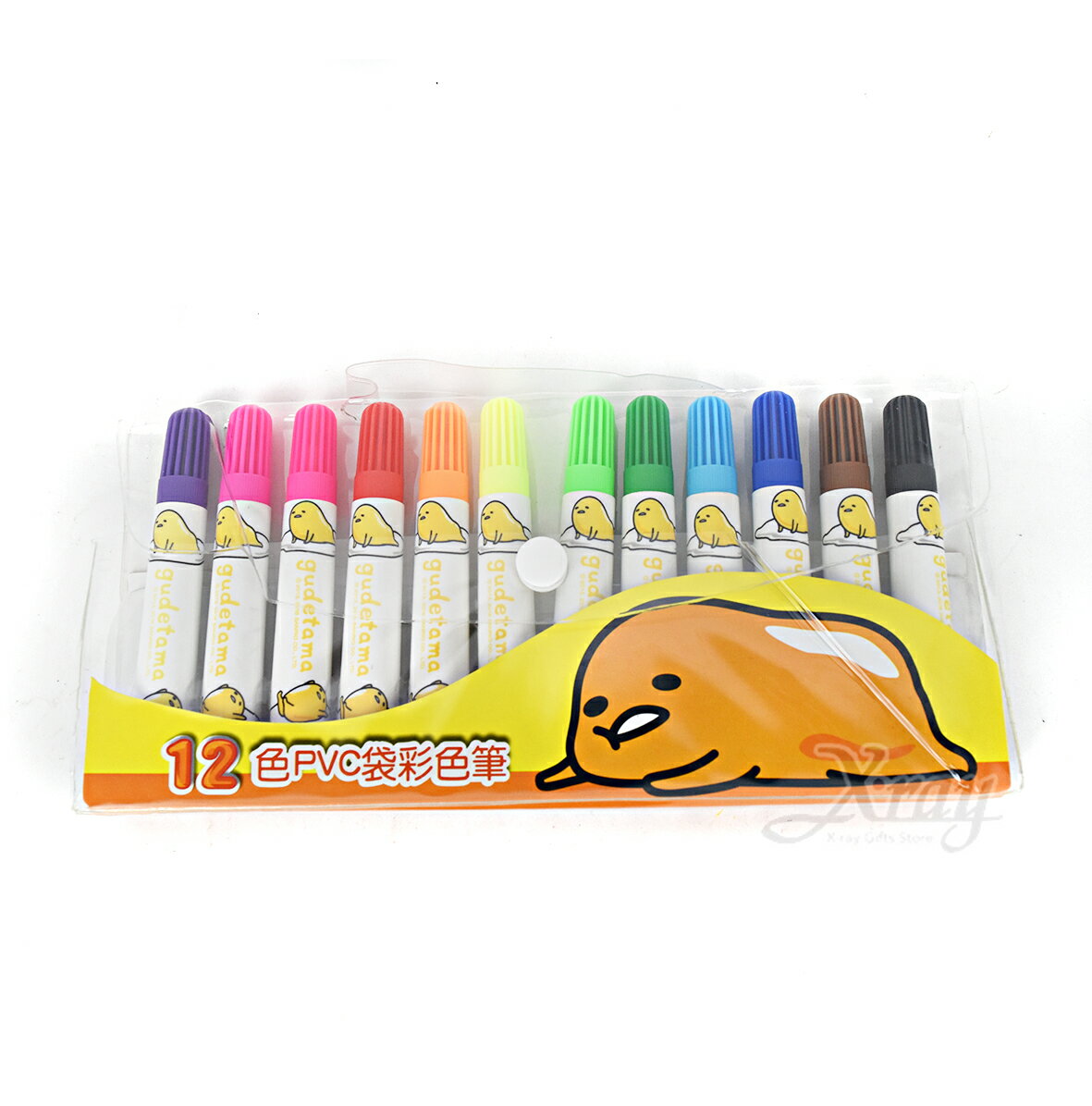 蛋黃哥12色彩色筆，美術用品/開學用品/卡通/繪圖用具，X射線【C660658】