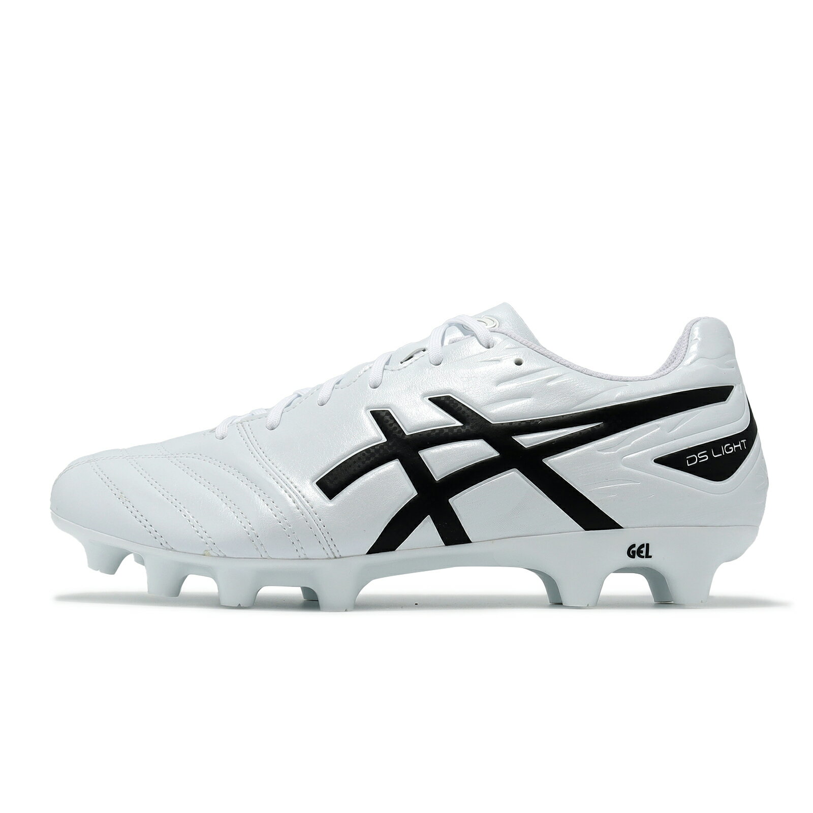 Asics 足球鞋 DS Light Club 2E 男鞋 寬楦 白 黑 皮革 緩衝 抓地 運動鞋 亞瑟士 1103A097101