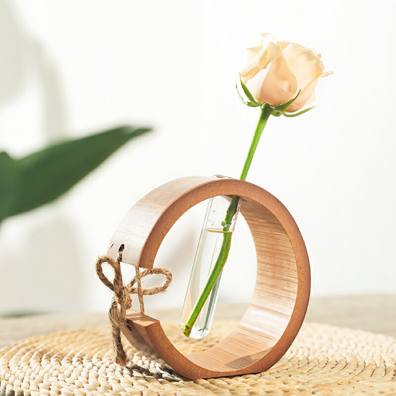 異興手工竹制花器創意中式小花瓶復古迷你禪意小擺件茶道桌面插花