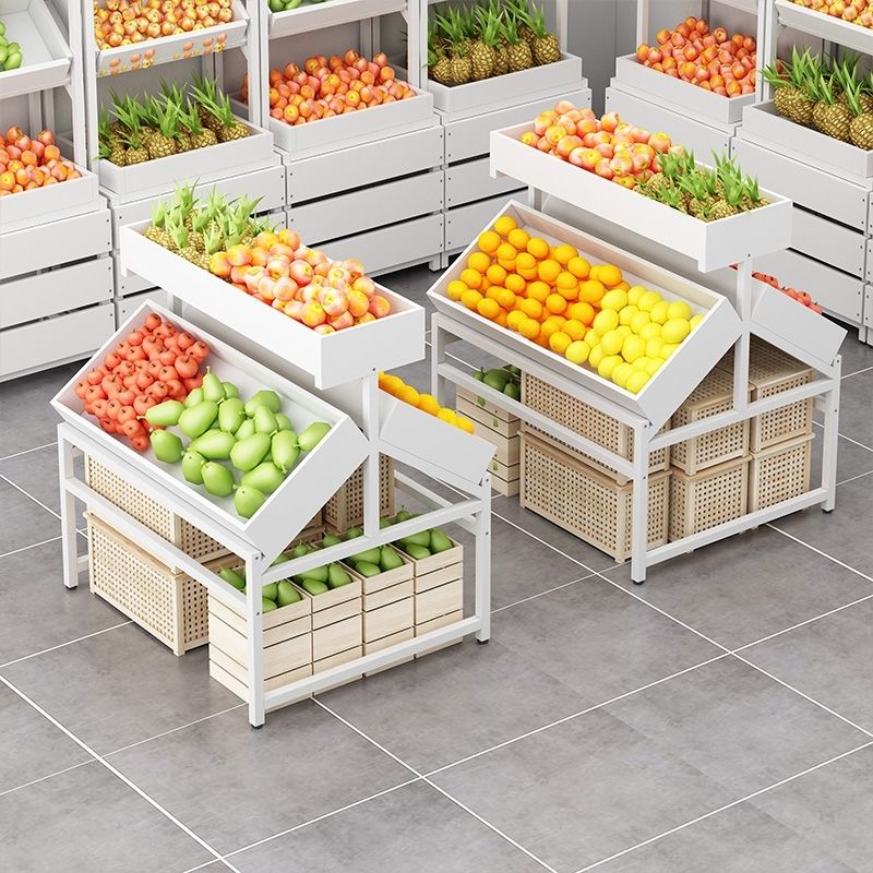【限時優惠】蔬菜水果貨架展示架展示柜超市中島展示臺水果架子創意多層水果店