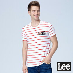 Lee LEE X MARVEL聯名條紋短袖圓領TEE/MARVEL-白色
