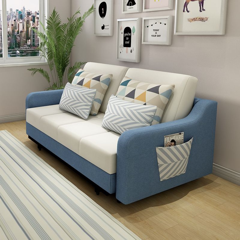 北歐新疆棉布藝沙發床可折疊客廳多功能雙人拆洗兩用1.2米1.8沙發