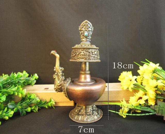 尼泊爾工藝佛教 文巴瓶奔巴壺手工制作鎏金凈水瓶文巴壺 事業寶瓶