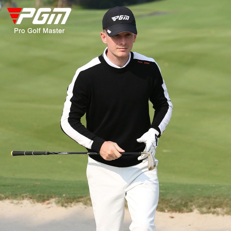 PGM 秋冬高爾夫毛衣男士長袖t恤圓領加厚保暖羊毛衫golf男裝衣服