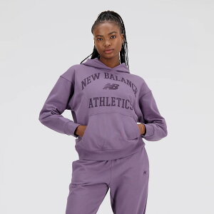 【手刀下單🤩滿額折扣進行中~~】 New Balance Athletics Varsity 紫 LOGO 學院風 帽T 長袖 女款 H6442【新竹皇家 WT33550SHW】
