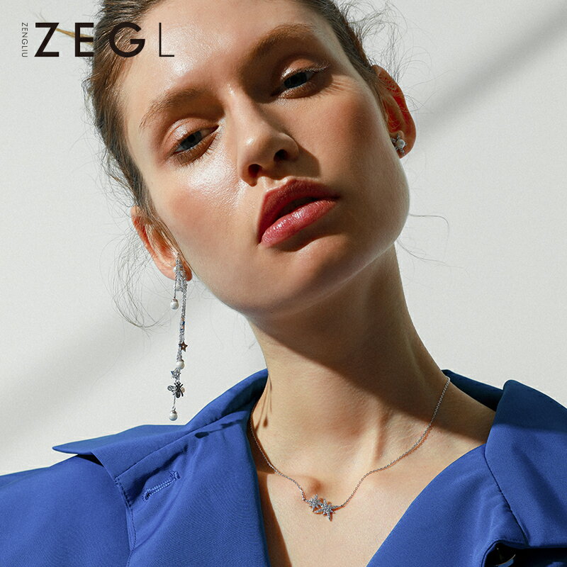 ZENGLIU八芒星項鏈女鎖骨鏈簡約韓版學生森系小清新吊墜鏈子配飾 0