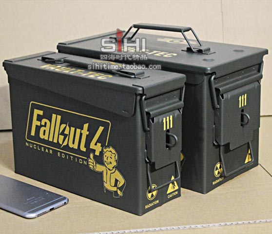 工具箱 fallout4輻射4周邊金屬收納彈藥箱子彈箱電池防爆保險收錢工具箱 交換禮物