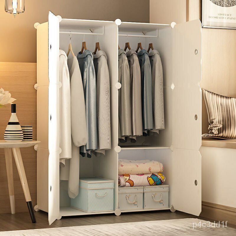 簡易 衣櫃 齣租房用 現代 簡約 單人 臥室 小型 省空間 宿捨 組裝 收納 櫃子