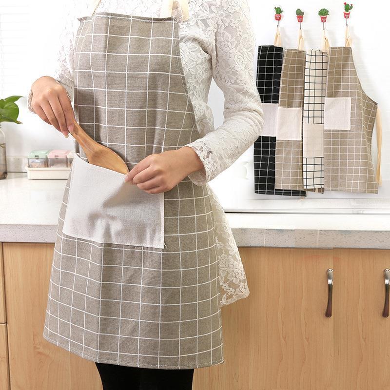 北歐風棉布藝時尚圍裙家用防油水清潔圍裙廚房家居工作服半身圍裙