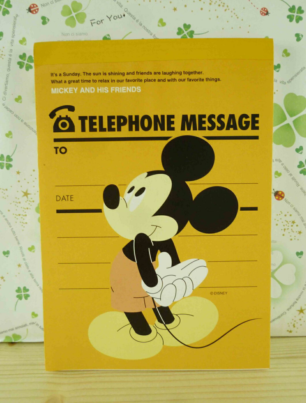 【震撼精品百貨】Micky Mouse 米奇/米妮 便條本/筆記本-米奇側身圖案-黃色底 震撼日式精品百貨