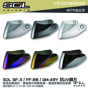 SOL SF-3 FF-88 GM-49Y 大鏡片 透明鏡片 暗色 電鍍鏡片 電鍍藍 電鍍銀 專用鏡片 抗UV 哈家人【樂天APP下單最高20%點數回饋】