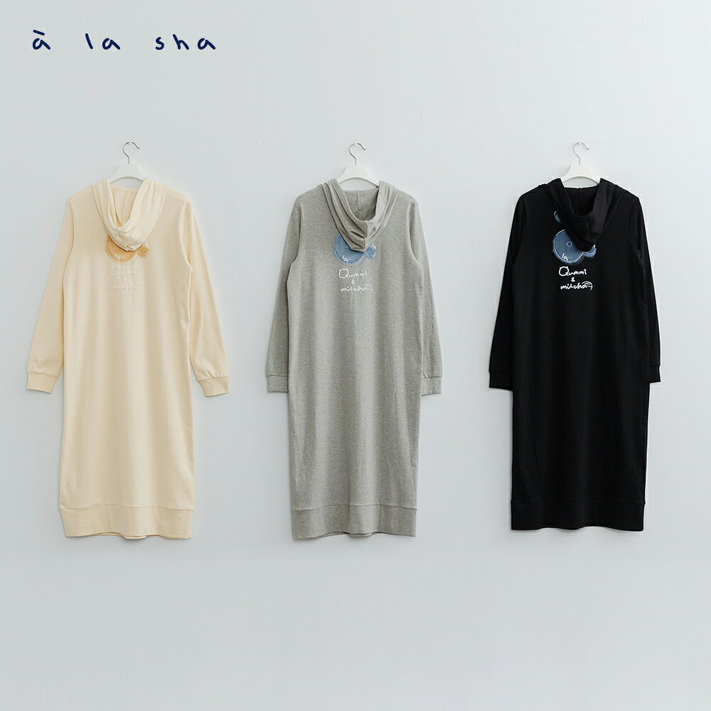 a la sha 特殊印花連帽洋裝 3