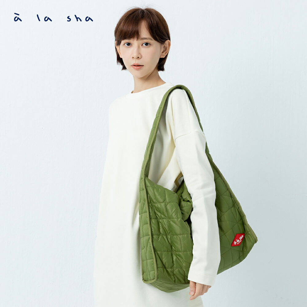 a la sha  側背縫線大背包 1