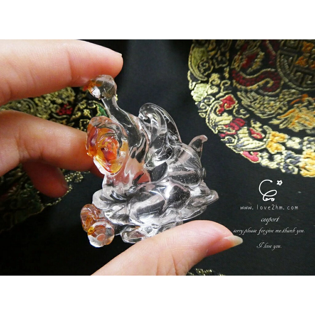 巴西紅黃膠花九尾狐211022/膠花水晶/水晶飾品/ [晶晶工坊-love2hm