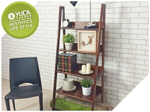 【YUDA】現代簡約 日式禪風 復古懷舊 實木 空間利用 A字 收納 書架/書櫃 簡易DIY
