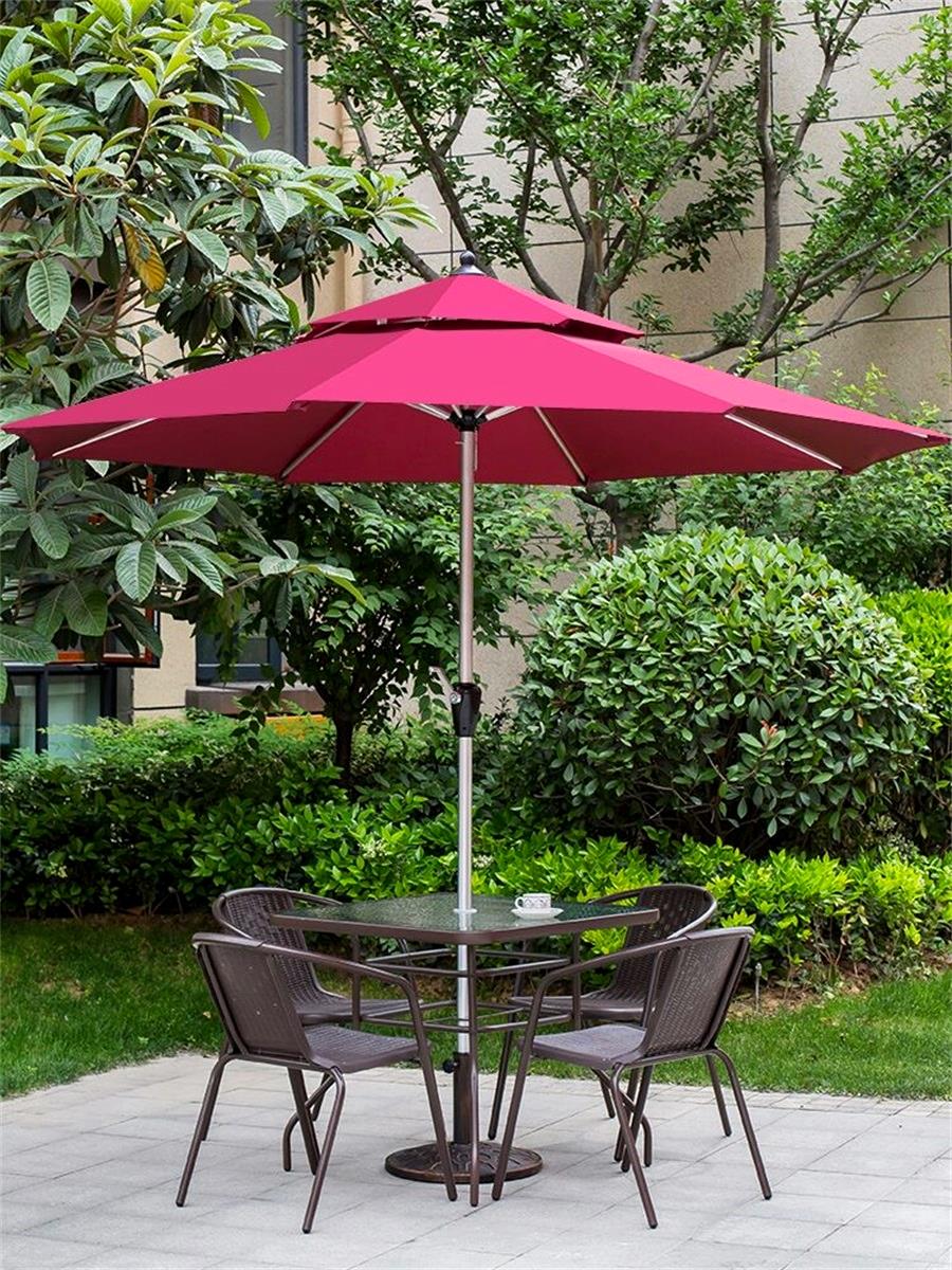 戶外傘中柱傘庭院大太陽傘陽臺花園桌椅傘室外折疊廣告傘擺攤雨傘