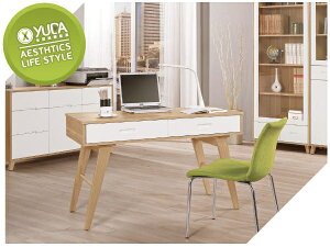 書桌【YUDA】羅德尼 4尺 簡約風 實木 鋼印設計 優麗坦 耐磨 耐水 寫字桌/工作桌(不含椅) J23M 918-3