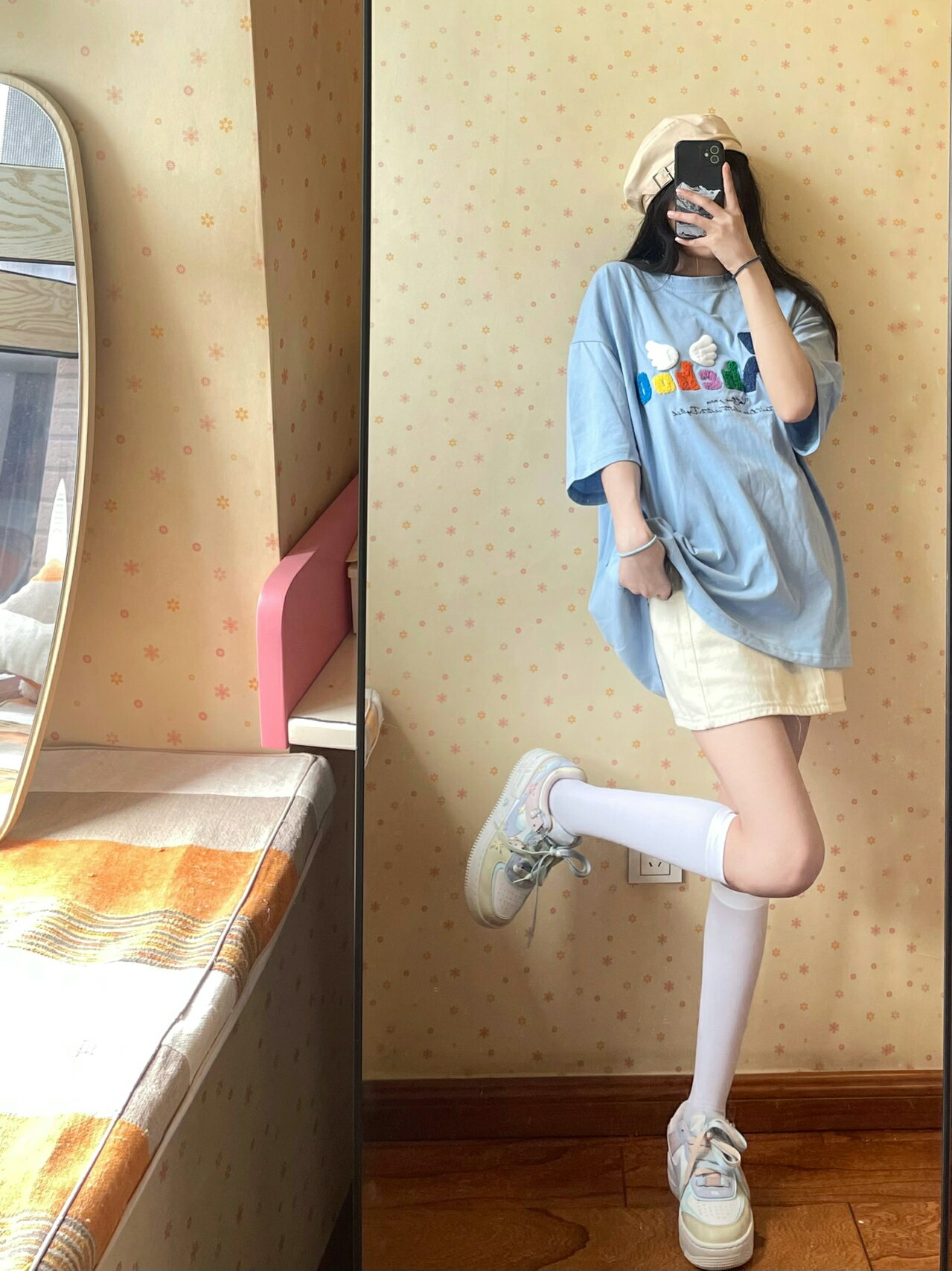 天鵝絨白色小腿襪薄款女中筒絲襪夏季日系不過膝靴襪半筒襪潮黑絲