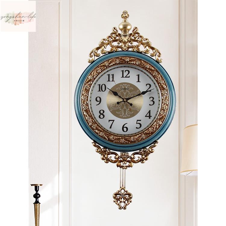 客廳鐘錶歐式靜音美式個性掛鐘北歐時鐘現代藝術搖擺裝飾石英鐘