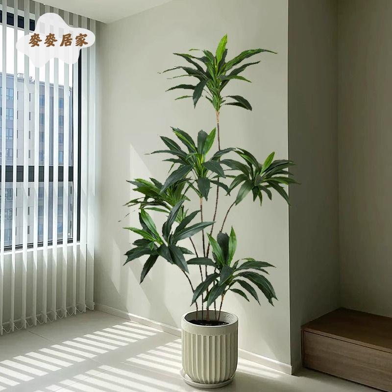 【麥麥居家】 模擬綠植天鵝絨 高階輕奢 假樹客廳落地裝飾 花室內玄關仿生植物擺件 免運 現貨現發 免運 好物優選 [dz0329]