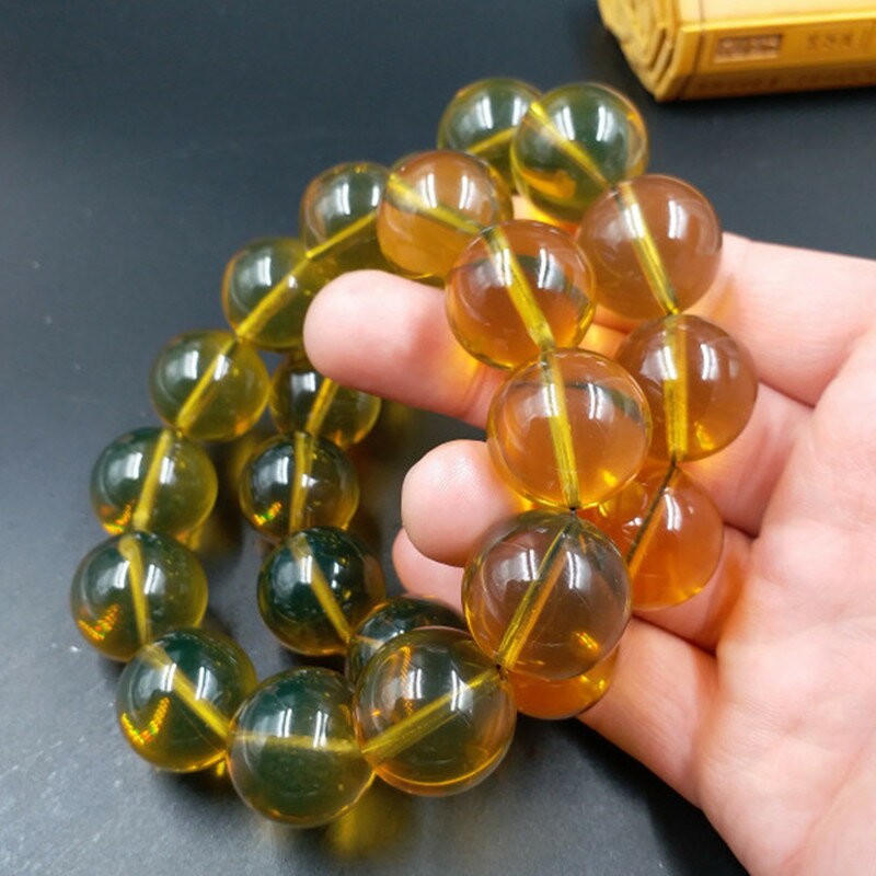 高檔精美 新款琥珀圓珠手鏈 20毫米圓珠藍珀手鏈手串廠家直銷