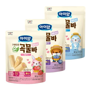韓國 ILDONG 日東 迷你穀物小捲心50g/包(3款可選)寶寶零食|寶寶餅乾